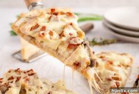 Creamy Chicken Bacon Alfredo Pizza