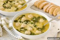 Hearty Italian Wedding Soup with Tender Chicken Meatballs