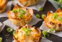 Crispy Buffalo Chicken Wonton Bites