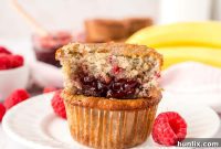 Golden Banana Raspberry Bliss Muffins