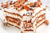 Decadent Turtle Ice Cream Sandwich Cake