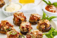 Meatball-Filled Mushroom Caps