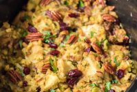 Effortless Slow Cooker Cranberry Pecan Stuffing