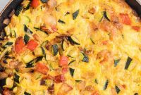 Sweet Caramelized Onion, Red Pepper and Zucchini Frittata