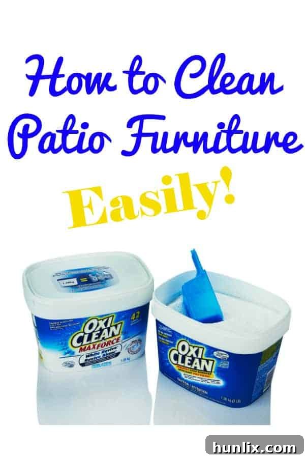 How to Clean Patio Furniture - super easy to do with OxiClean Versatile Stain Remover.
