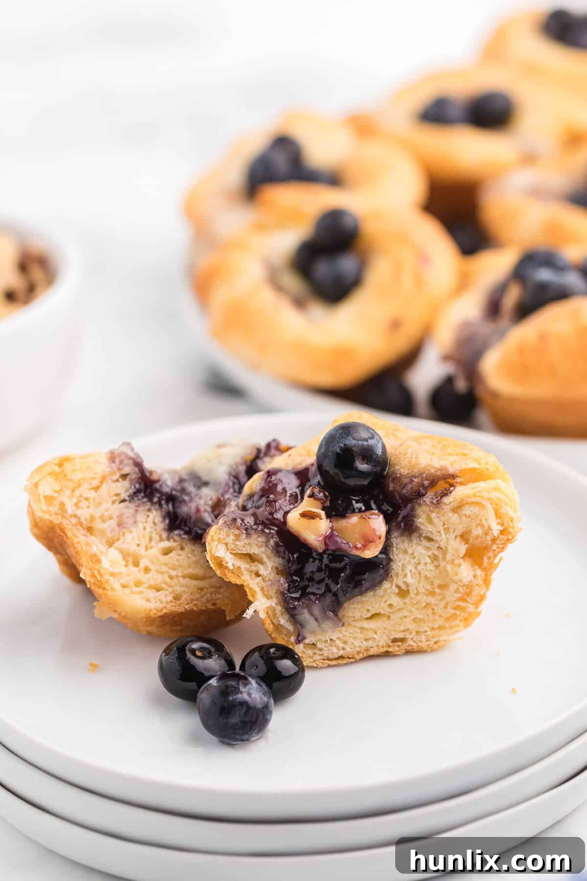 Blueberry Cheese Tarts - Sweet and savory combine in these delicate tarts! Serve as a sweet appetizer or a mini dessert.