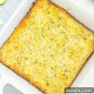 Cheesy Zucchini Bake - This easy cheesy casserole is a great way to make use of a bumper crop of garden zucchini! It makes a great side dish, or a vegetarian main, served with a light, crisp salad.