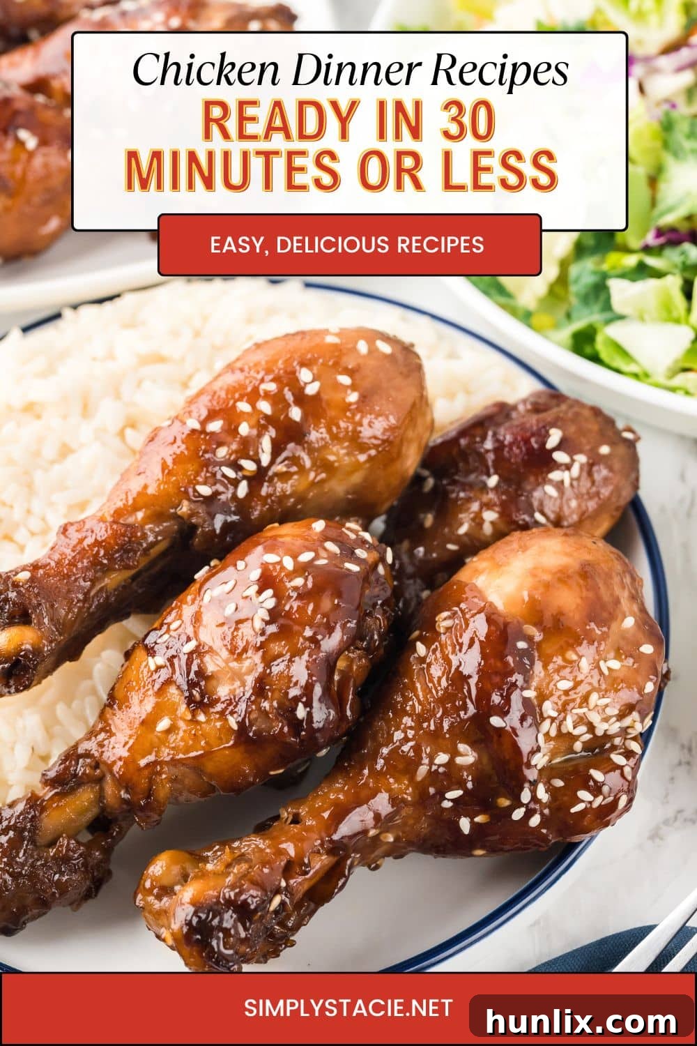 A vibrant display of various quick chicken dinner recipes, highlighting delicious and easy meal ideas for busy evenings.