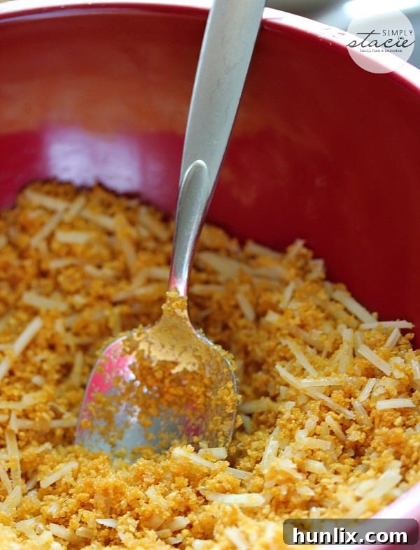 Crunchy topping for creamy chicken and rice casserole