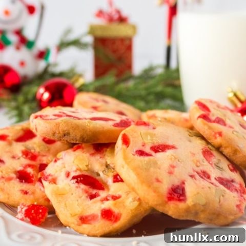 Cherry Christmas cookies, a classic family recipe beloved for generations.