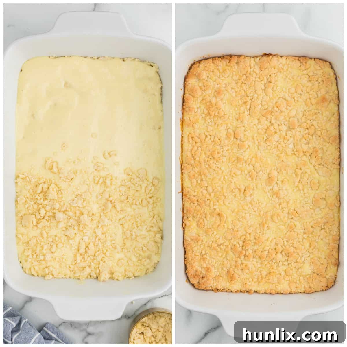 Collage of baking the recipe in a pan.