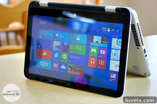 HP x360 Tent Mode - Perfect for gaming, drawing, and hands-free viewing.