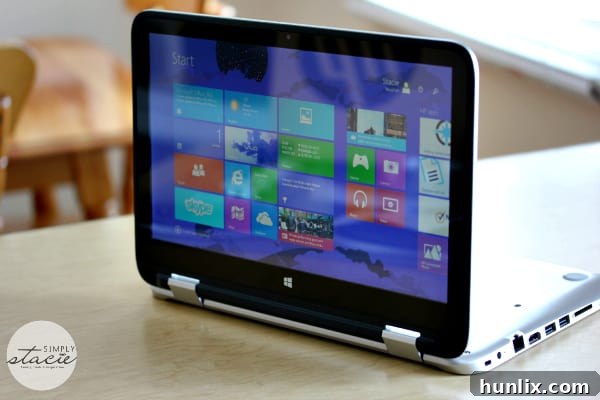 HP x360 Stand Mode - Optimal for watching movies, TV shows, and media consumption.