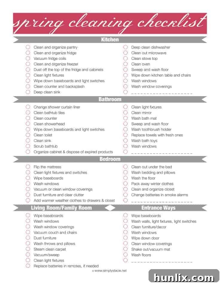 Get Organized: Free Spring Cleaning Checklist to help you deep clean your entire home room by room.