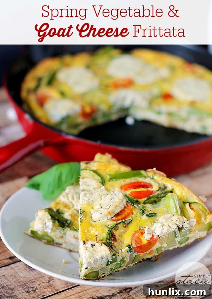 Spring Garden Frittata with Goat Cheese 4 Oven-safe skillet with sautéed spring vegetables and egg mixture, ready for the oven