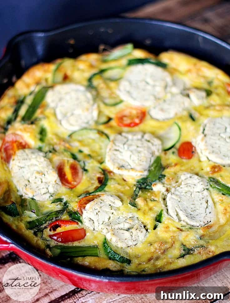 Spring Vegetable & Goat Cheese Frittata
