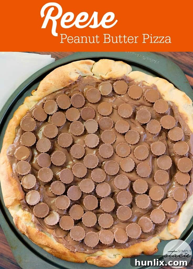 Reese Peanut Butter Pizza - Reese's lovers, rejoice! This dessert pizza is covered with a chocolatey peanut butter spread and topped with mini Reese's cups for a double dose of the sweet treat.
