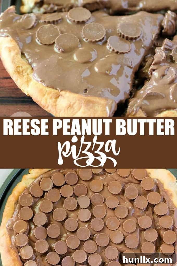 Reese Peanut Butter Pizza - Reese's lovers, rejoice! This dessert pizza is covered with a chocolatey peanut butter spread and topped with mini Reese's cups for a double dose of the sweet treat.