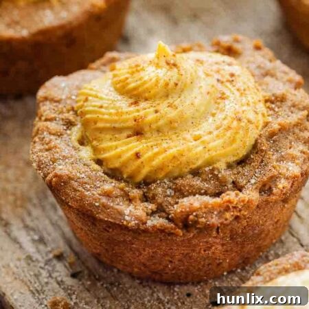 Autumn's Embrace Cakelets 10 A delicious pumpkin spice cake cup recipe card image, displaying the finished dessert.