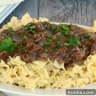 Slow Cooker Sauerbraten Beef in Gingersnap Gravy