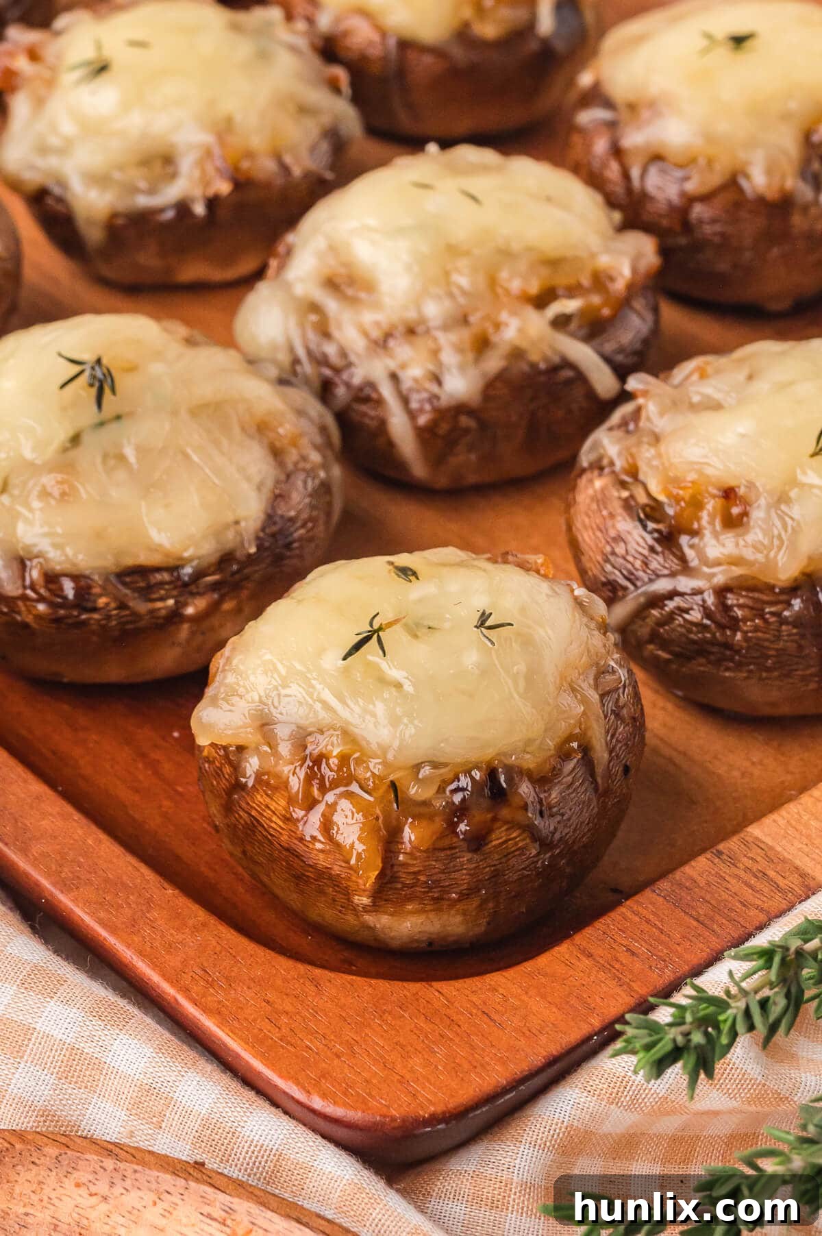 The recipe on a wooden platter.