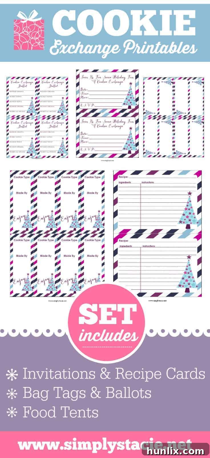 How to Plan a Cookie Exchange - Simple tips on how to plan a cookie exchange over the holidays. Plus, get free printables for recipe cards, invitations and more!