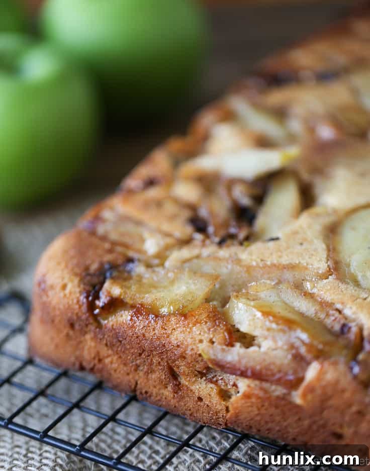 Caramelized Apple Inverted Delight 14 A slice of Wholesome Apple Upside Down Cake, garnished with a dollop of whipped cream, invitingly presented on a plate.