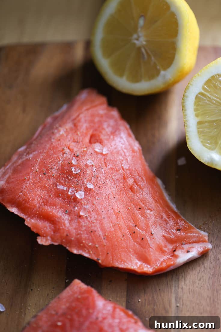 Seasoned PC Blue Menu Wild Sockeye Salmon fillets ready for cooking.