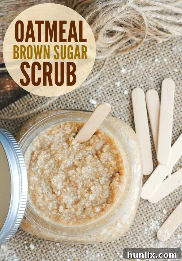 DIY Oatmeal Brown Sugar Scrub - Easy to make and leaves skin soft!