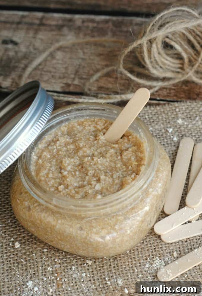 Beautifully packaged Oatmeal Brown Sugar Scrub