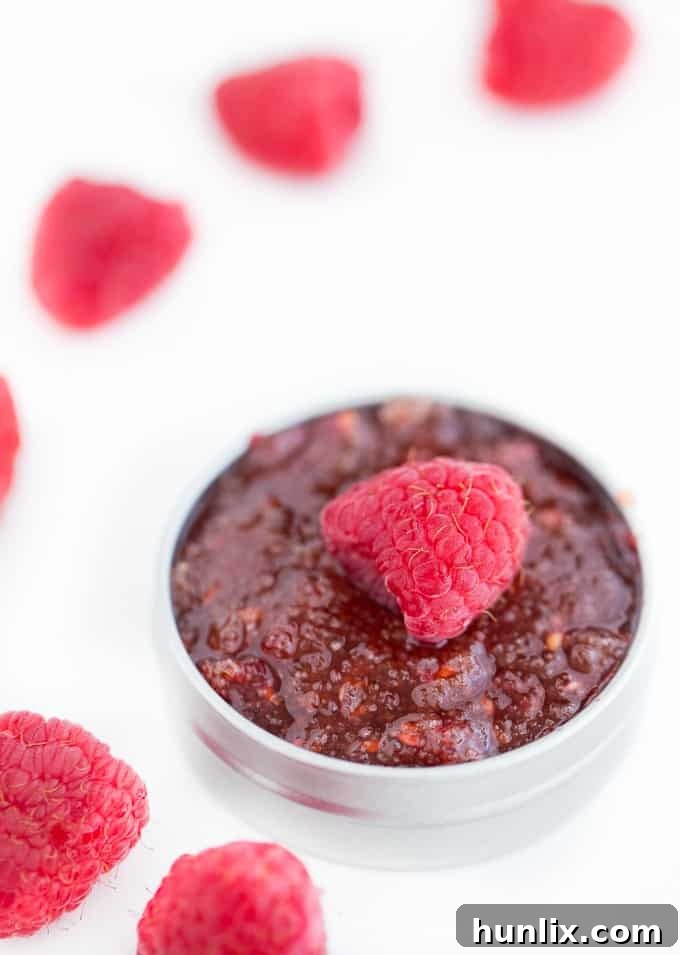 Raspberry Kiss Lip Polish 7 Raspberry lip scrub stored in small tins