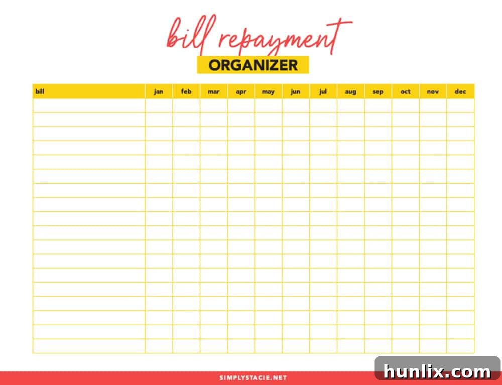 Conquer Financial Clutter: Free Printable Bill Organizers 2 Organize Your Bills with Free Printables - This set includes a Bill Payment Organizer and Household Bill Organizer will help keep you on track.
