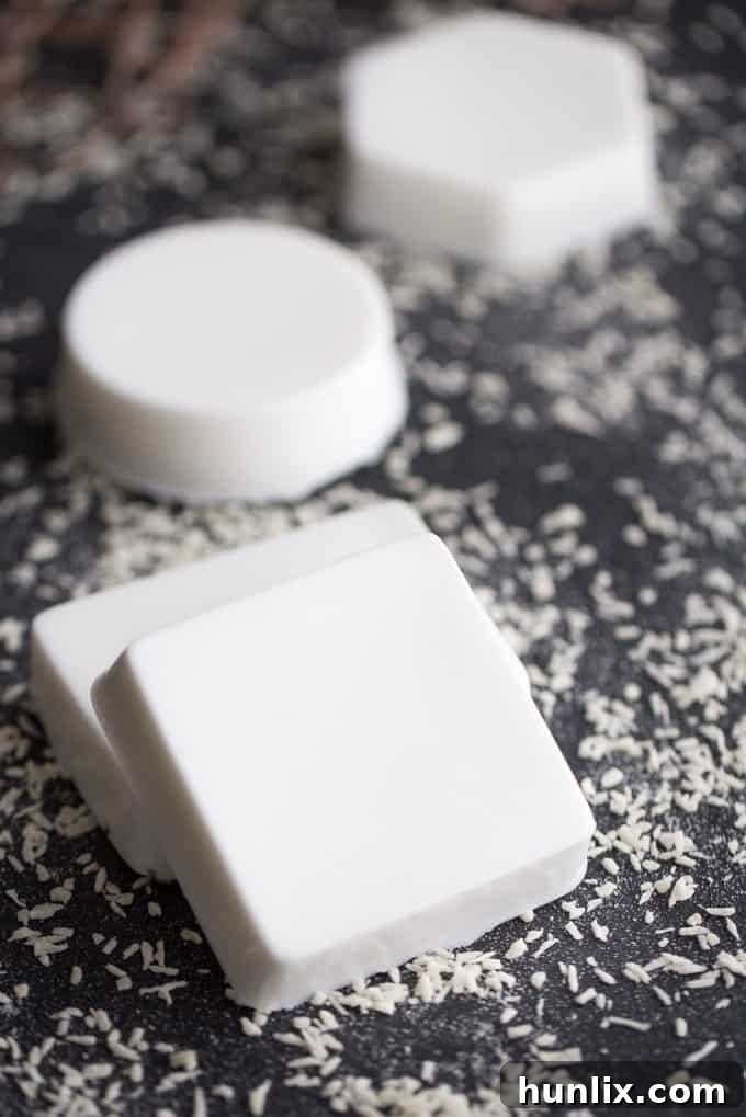 Tropical Coconut Shea Bar 6 Coconut Shea Butter Soap - Making your own soap couldn't be any easier! This Coconut Shea Butter Soap smells heavenly and feels luxurious on your skin.