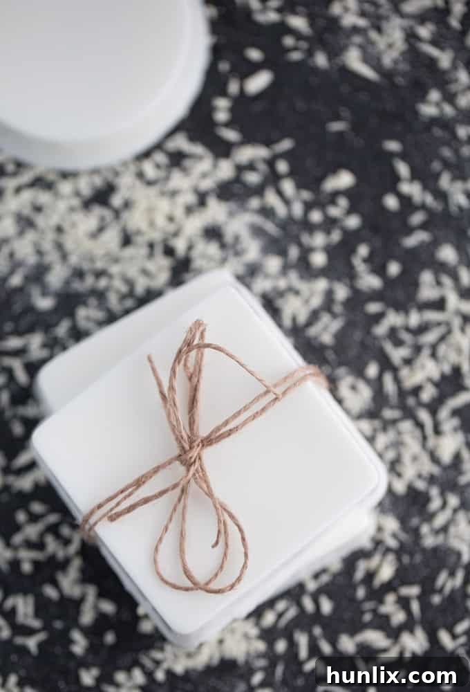 Tropical Coconut Shea Bar 7 Coconut Shea Butter Soap - Making your own soap couldn't be any easier! This Coconut Shea Butter Soap smells heavenly and feels luxurious on your skin.