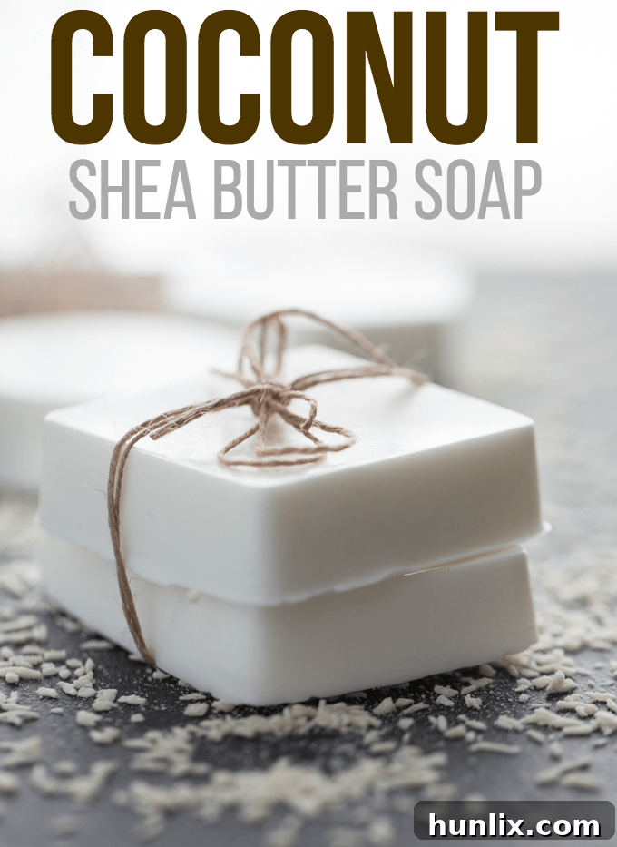 Tropical Coconut Shea Bar 8 Coconut Shea Butter Soap - Making your own soap couldn't be any easier! This Coconut Shea Butter Soap smells heavenly and feels luxurious on your skin.