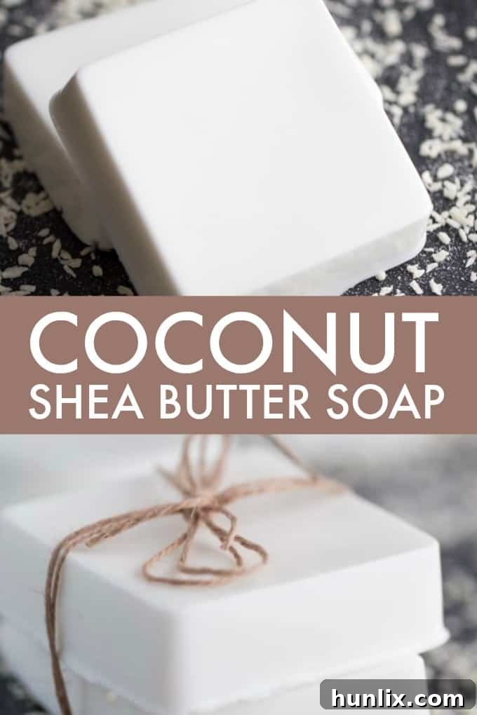 Tropical Coconut Shea Bar 9 Coconut Shea Butter Soap - Making your own soap couldn't be any easier! This Coconut Shea Butter Soap smells heavenly and feels luxurious on your skin.