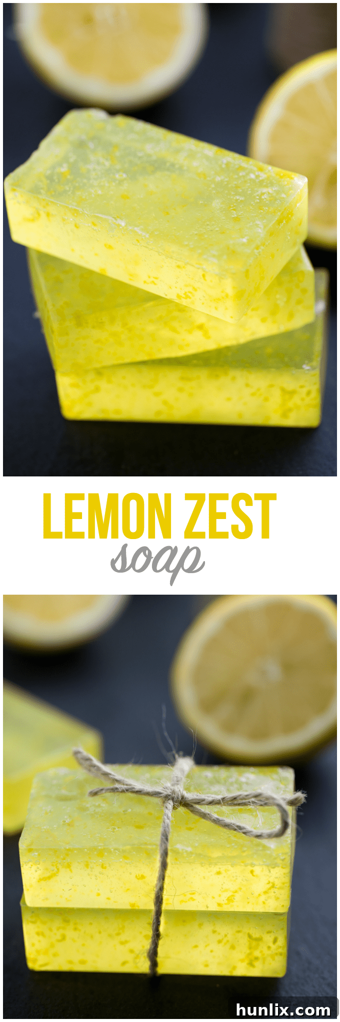 A collage of homemade Lemon Zest Soap bars, showcasing their natural beauty and fresh aroma.