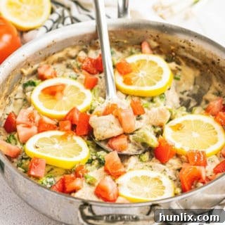 Zesty Lemon Herb Chicken Fettuccine 11 Lemon & Herb Chicken Fettuccine - Your family will love this fresh and healthy springtime meal! Fresh herbs, lemons and chicken in a creamy sauce are served over a bed of fettuccine. Delish!