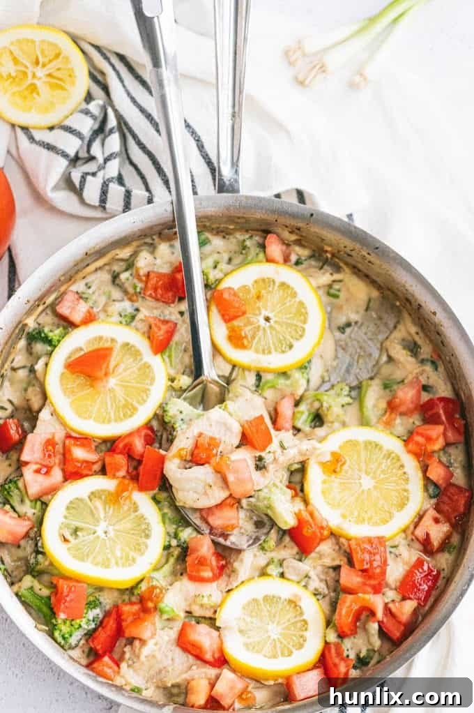 Zesty Lemon Herb Chicken Fettuccine 4 Fresh rosemary, oregano, and broccoli florets ready for cooking