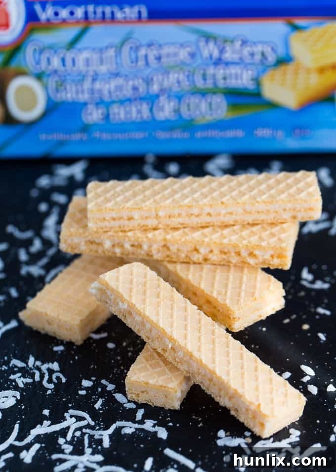 Refreshing Coconut Creme Ice Pops made with Voortman Wafers