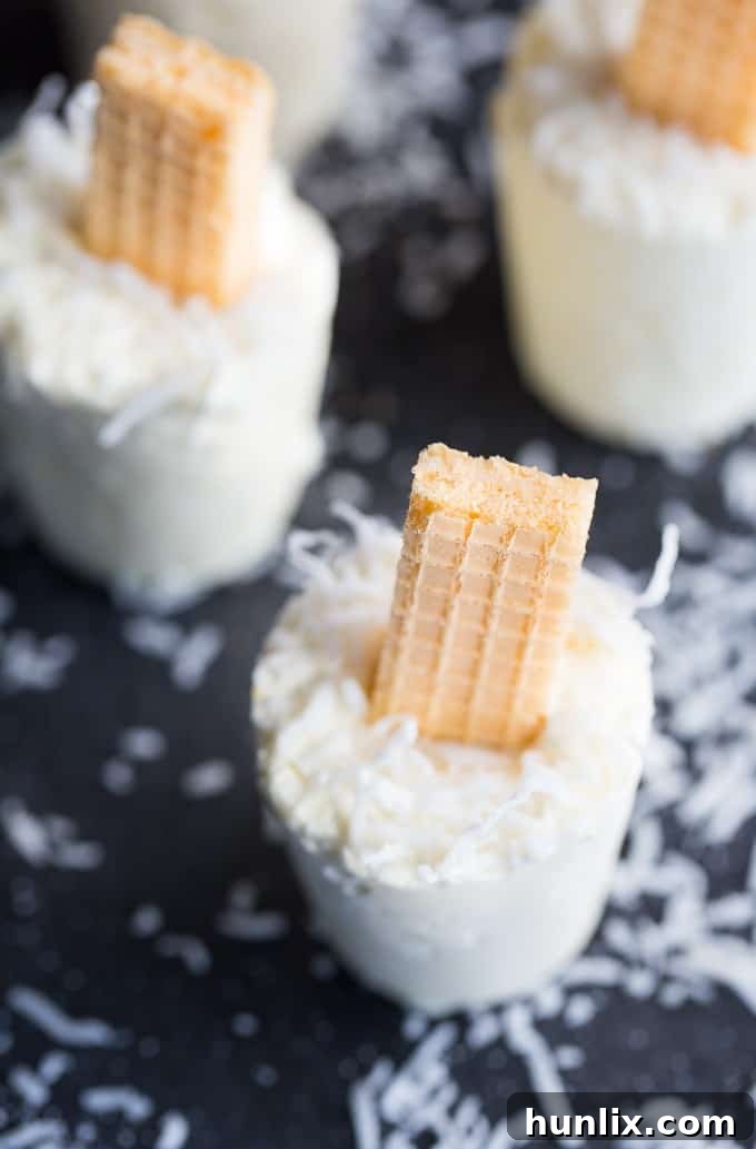 Close-up of creamy Coconut Creme Ice Pops