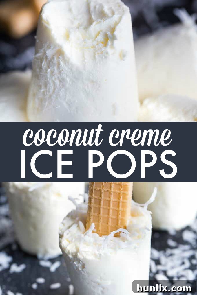 A collage of Coconut Creme Ice Pops