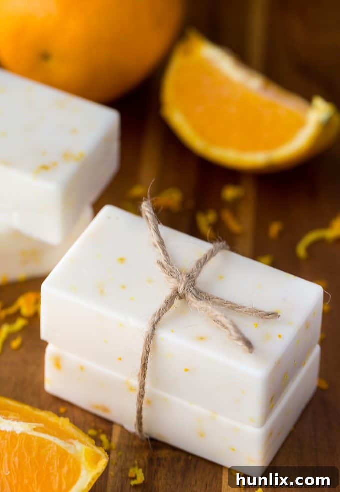 Creamy Orange Bliss Soap 2 Delightful homemade Orange Creamsicle Soap with a perfect blend of vanilla and orange scent.