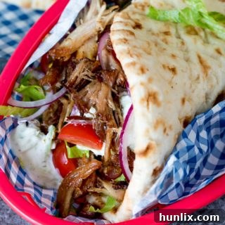 Pork Gyros with Tzatziki and Sweet Chili Sauce