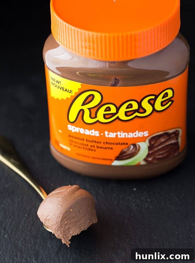 Creamy and smooth Reese Cheesecake, a delicious blend of chocolate and peanut butter flavors in every bite.