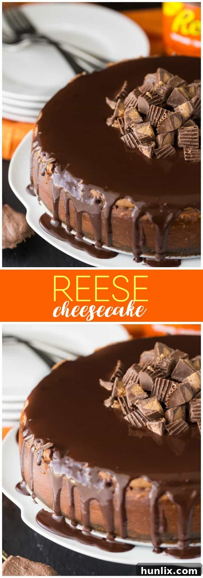 A stunning collage of Reese Cheesecake, showcasing its delicious layers and perfect presentation.