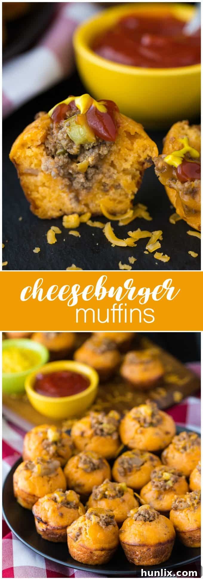 Cheeseburger Bites 15 A vibrant collage showcasing various stages and angles of the delicious cheeseburger muffins.