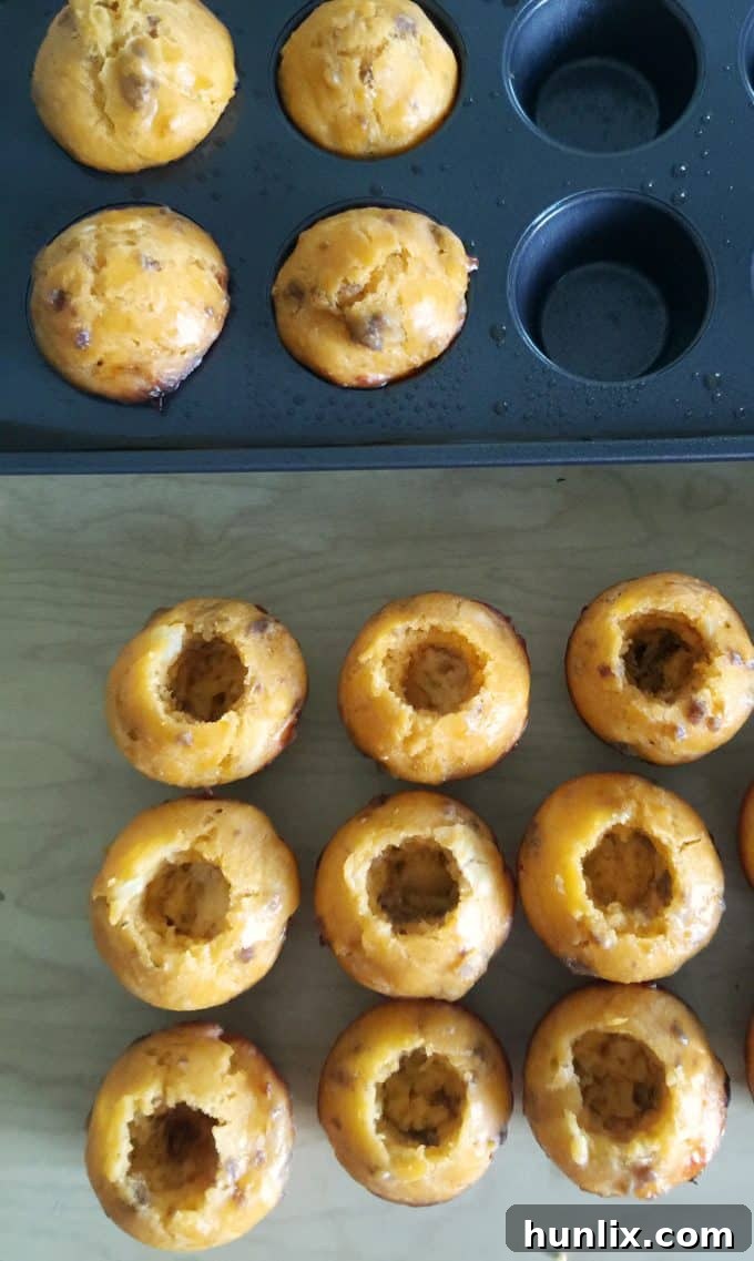 Cheeseburger Bites 6 Filling mini muffins with a savory mixture of ground beef, ketchup, mustard, and pickles.