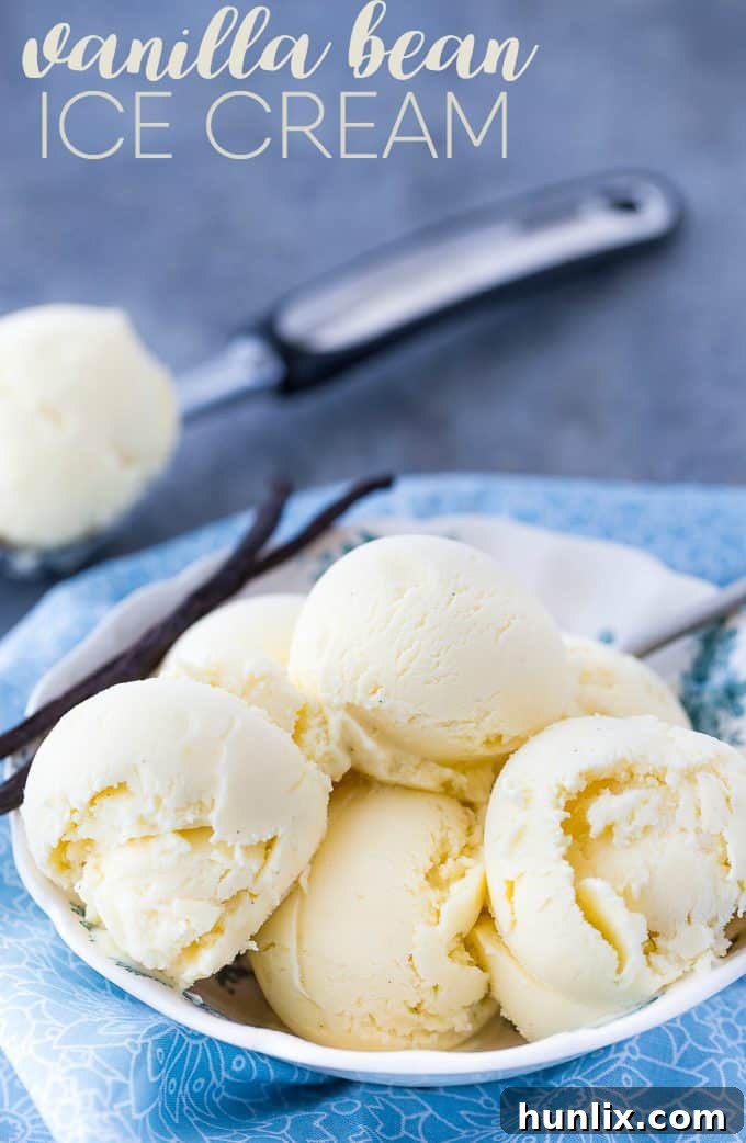 Collage of Vanilla Bean Ice Cream images, highlighting its authentic sweet flavor and creamy texture.