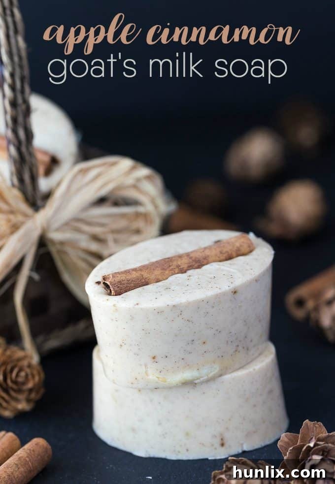 Warm Spiced Apple Goat Milk Bar 5 A collection of Apple Cinnamon Goat's Milk Soap, highlighting its natural ingredients and the joy of DIY soap making for fall.